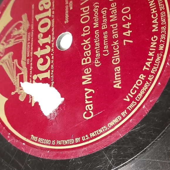 Vintage 1903 Victor #74420 78 Vinyl Record Carry Me Back to Old Virginny - Picture 7 of 10